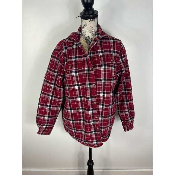 Wrangler premium quality Men’s faux fur lined plaid button up Shacket - Picture 2 of 10